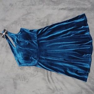 SPEECHLESS blue mini dress w/ pockets & bra padding. Prom. Cocktail. Wedding.